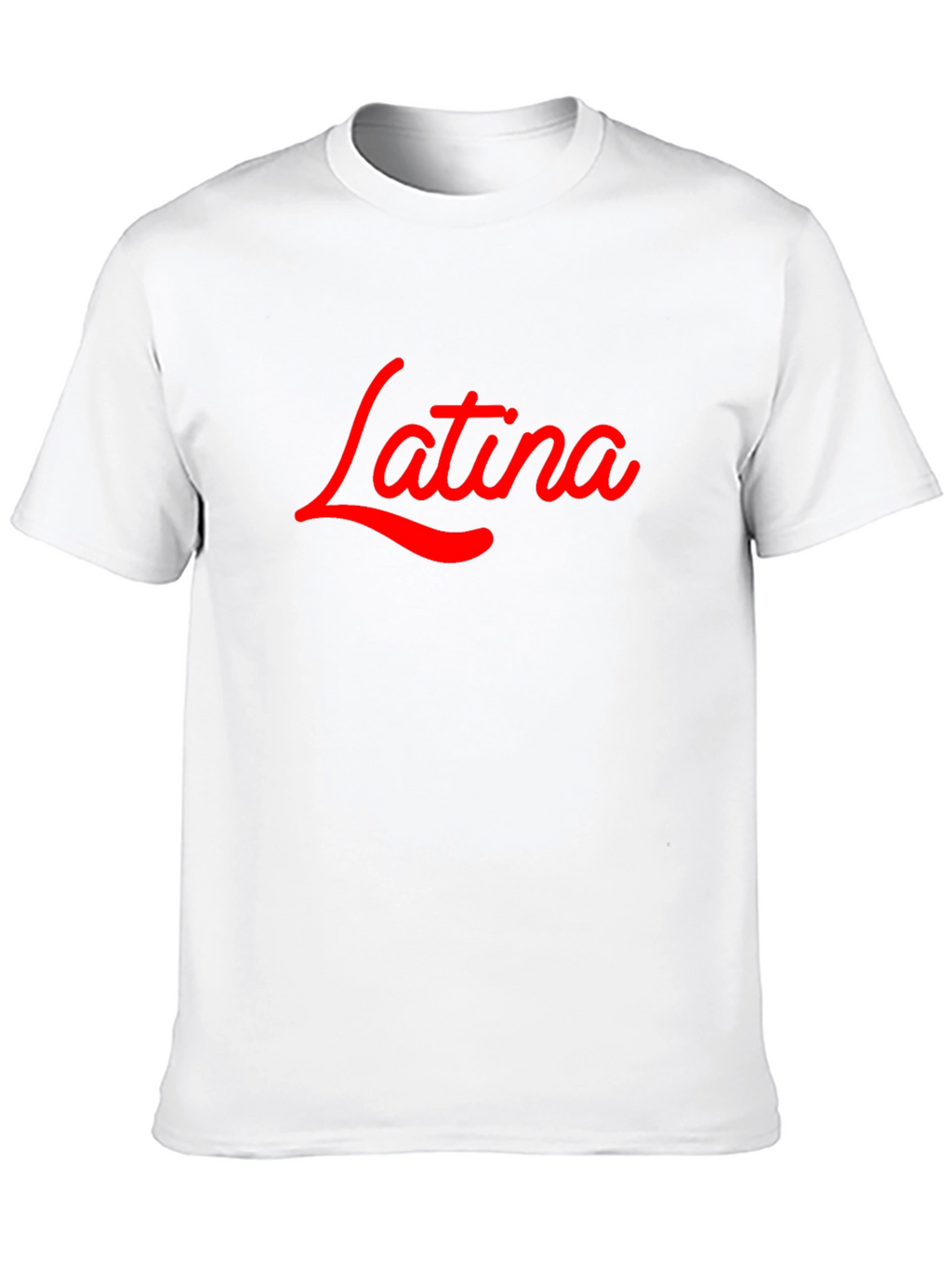 Latina Script Tee - Bold Red Design on Black