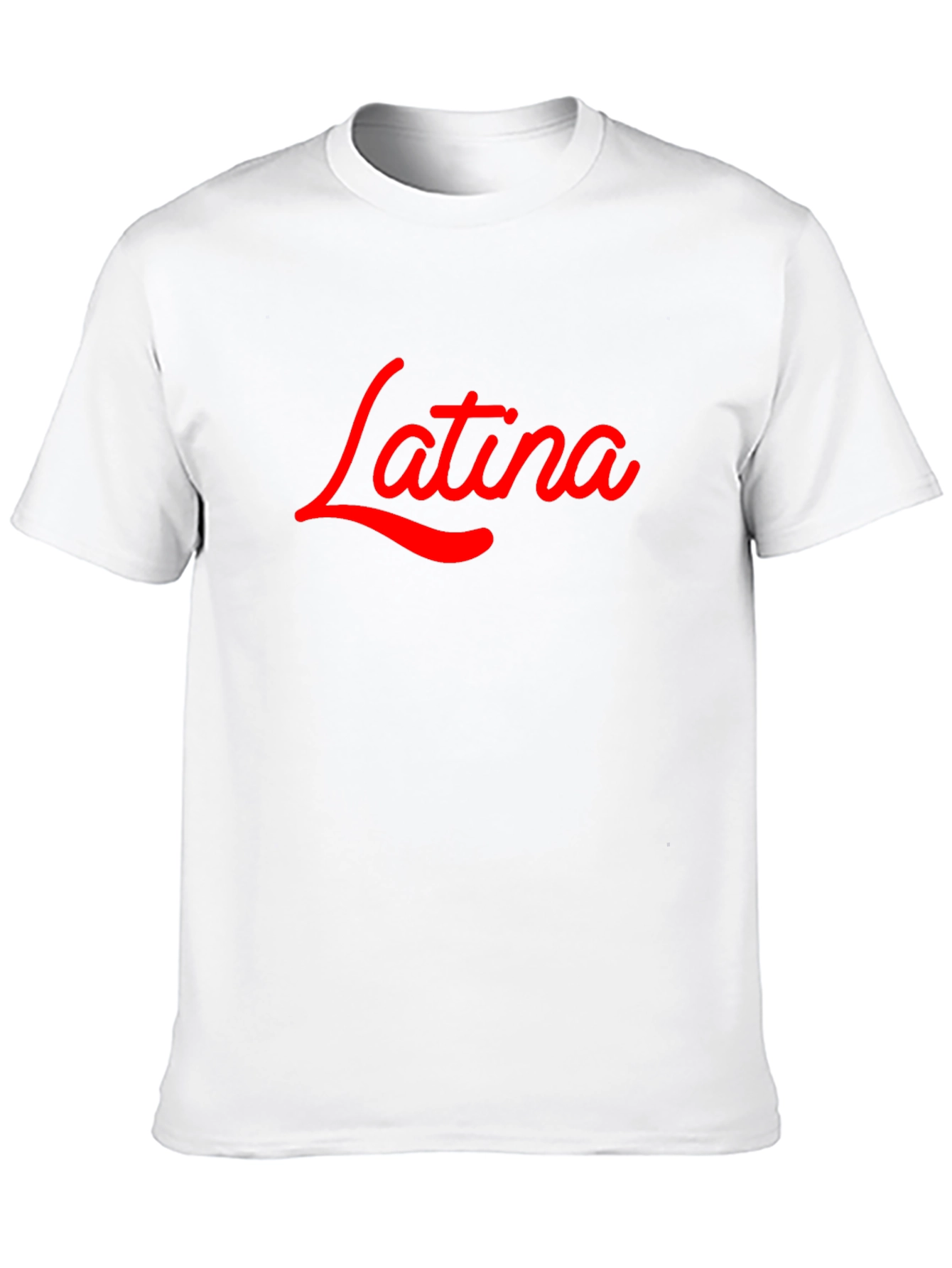 Latina Script Tee - Bold Red Design on Black