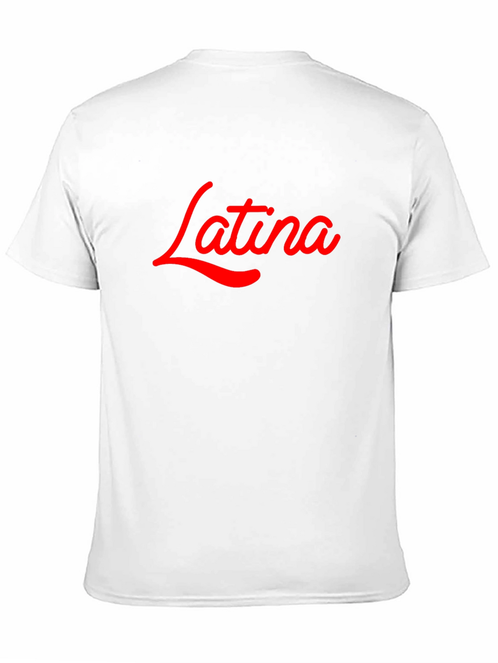Latina Script Tee - Bold Red Design on Black