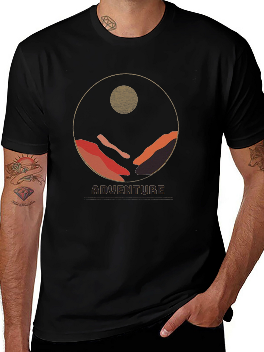 Adventure Graphic Tee - Mountain Circle Design