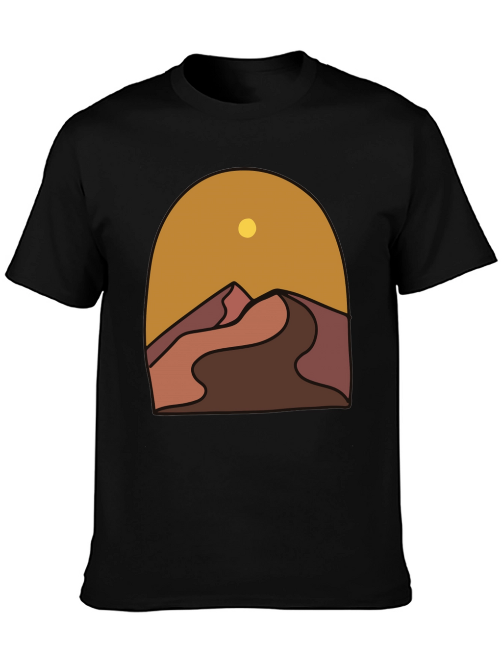Desert Graphic Tee - Stylish Mens Black T-Shirt