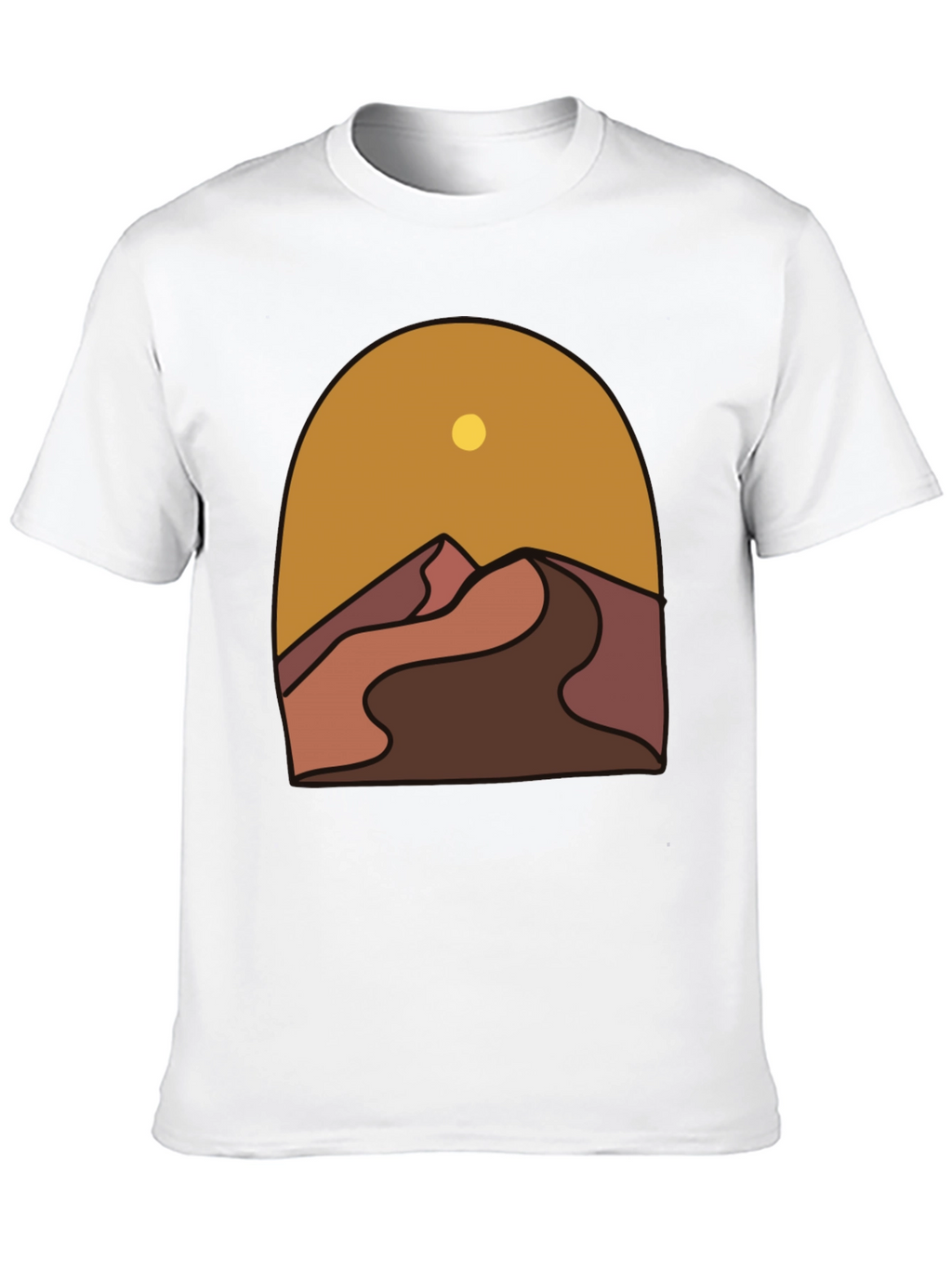 Desert Graphic Tee - Stylish Mens Black T-Shirt