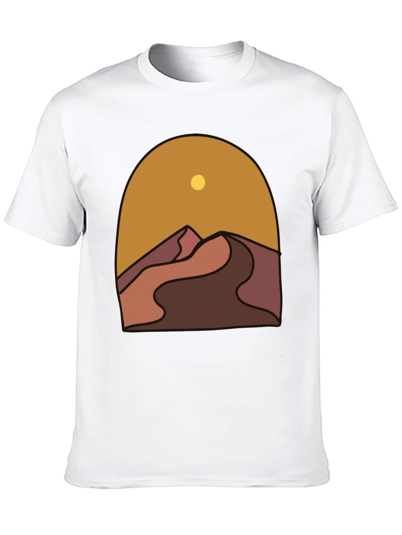 Desert Graphic Tee - Stylish Mens Black T-Shirt