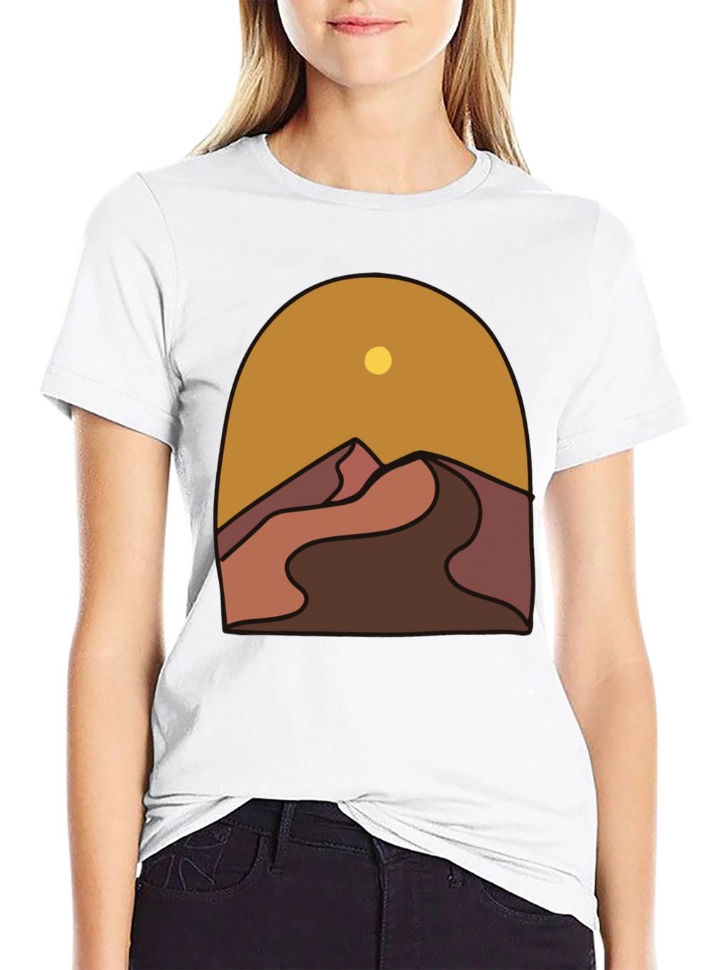 Desert Graphic Tee - Stylish Mens Black T-Shirt