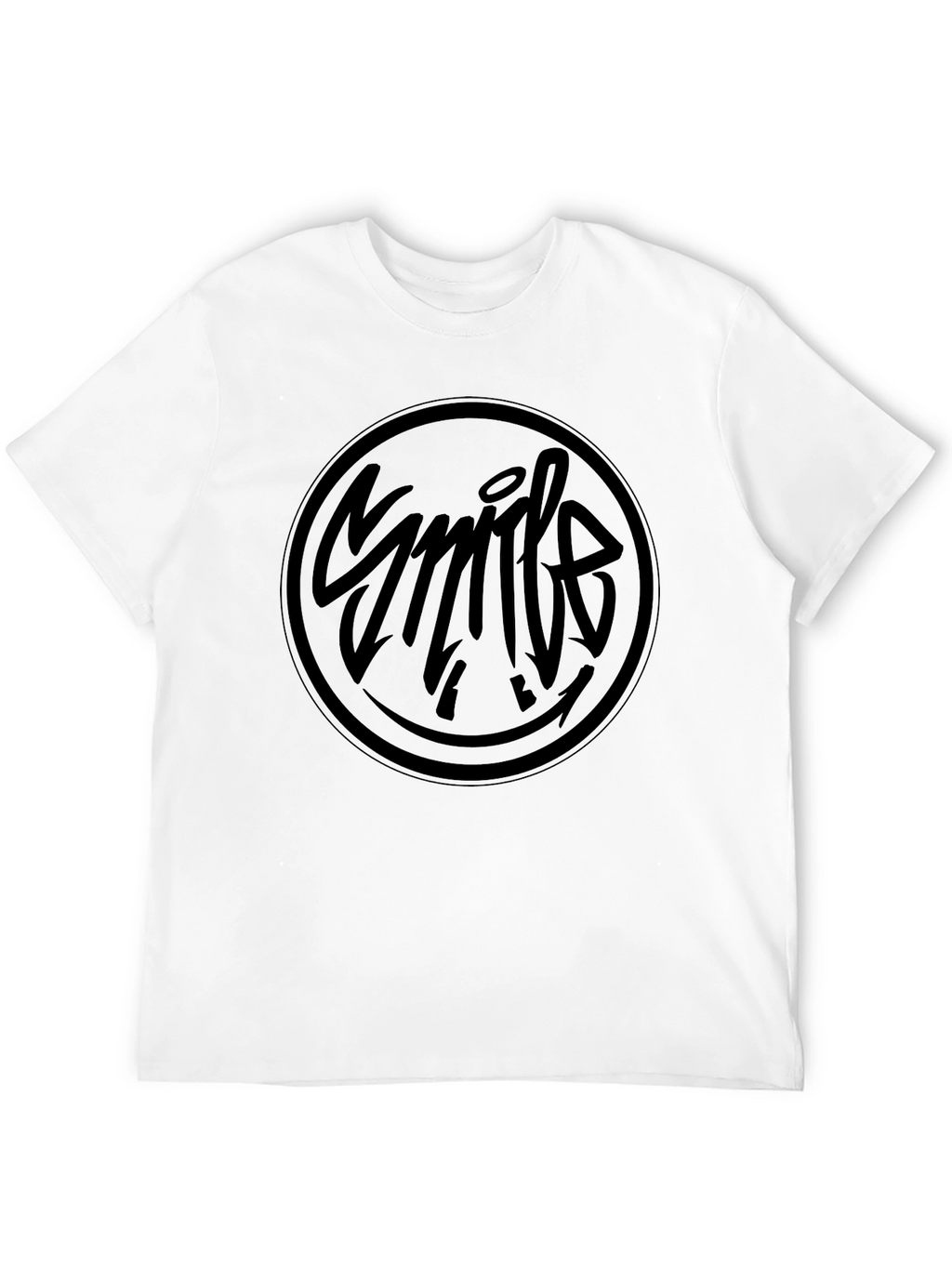 Mens Black Graphic T-Shirt - Smile Design