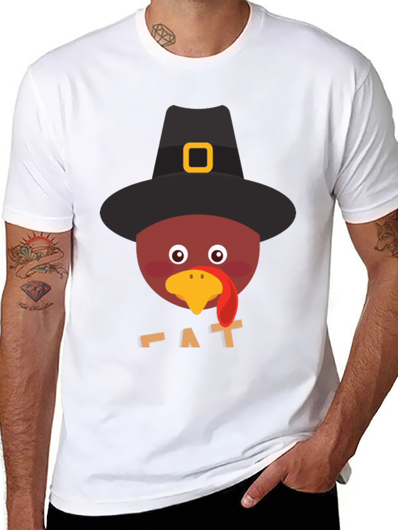 Thanksgiving Turkey Pilgrim Hat T-Shirt