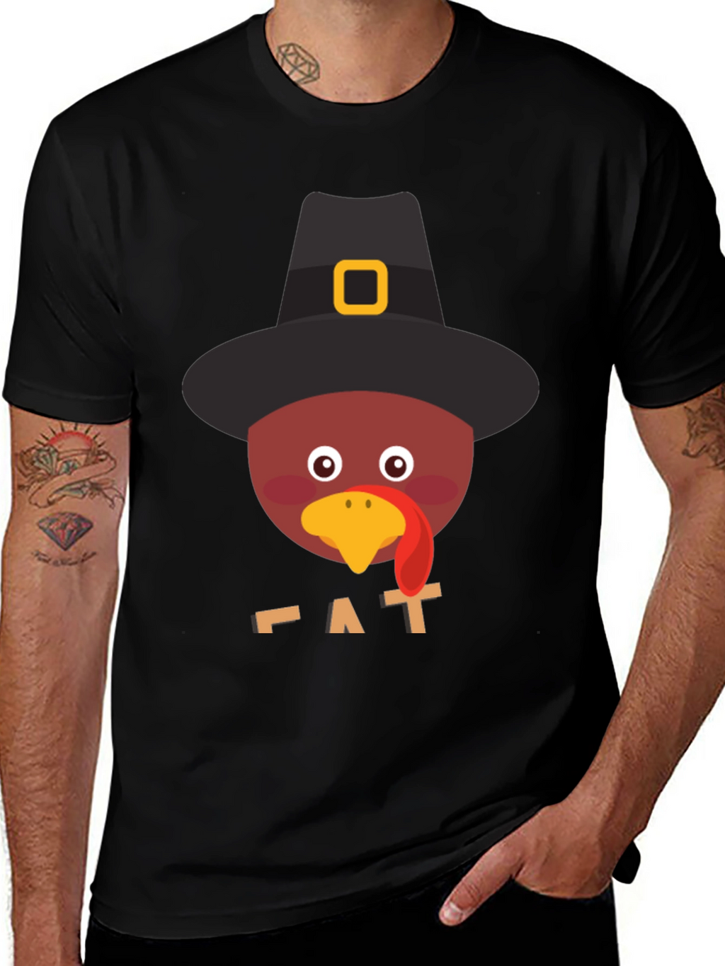 Thanksgiving Turkey Pilgrim Hat T-Shirt
