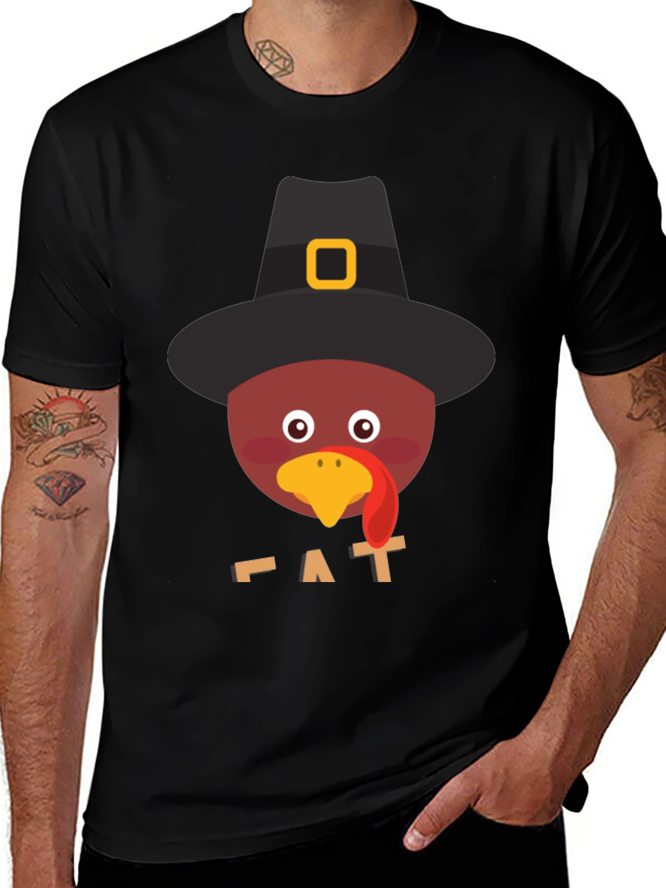 Thanksgiving Turkey Pilgrim Hat T-Shirt