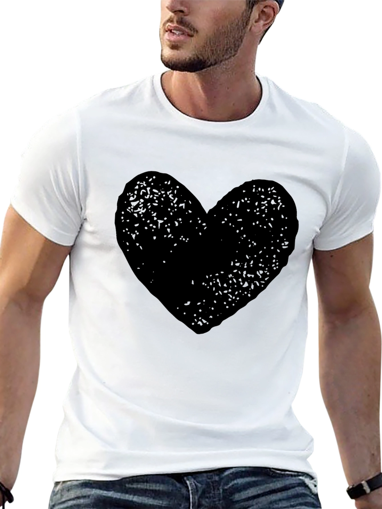 Black Heart Graphic Tee - Soft Cotton Comfort