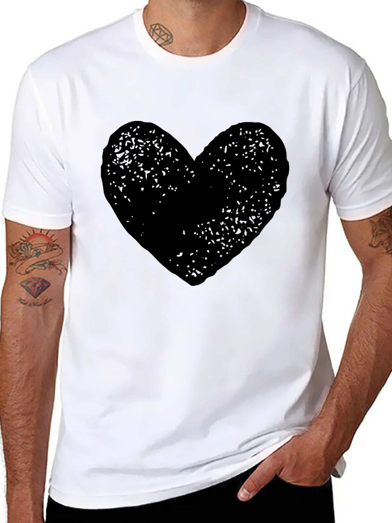 Black Heart Graphic Tee - Soft Cotton Comfort
