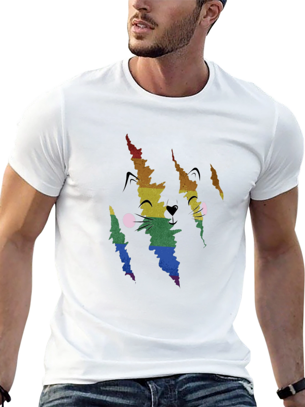 Rainbow Cat Claw T-Shirt - Pride Graphic Tee