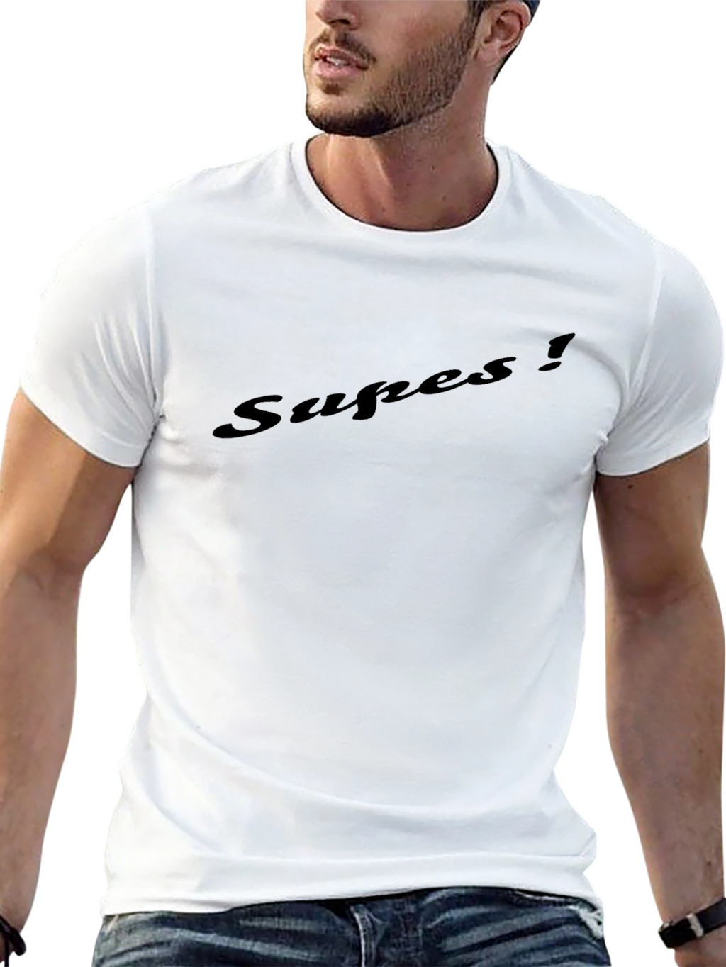 Mens Black Graphic T-Shirt - Supes!