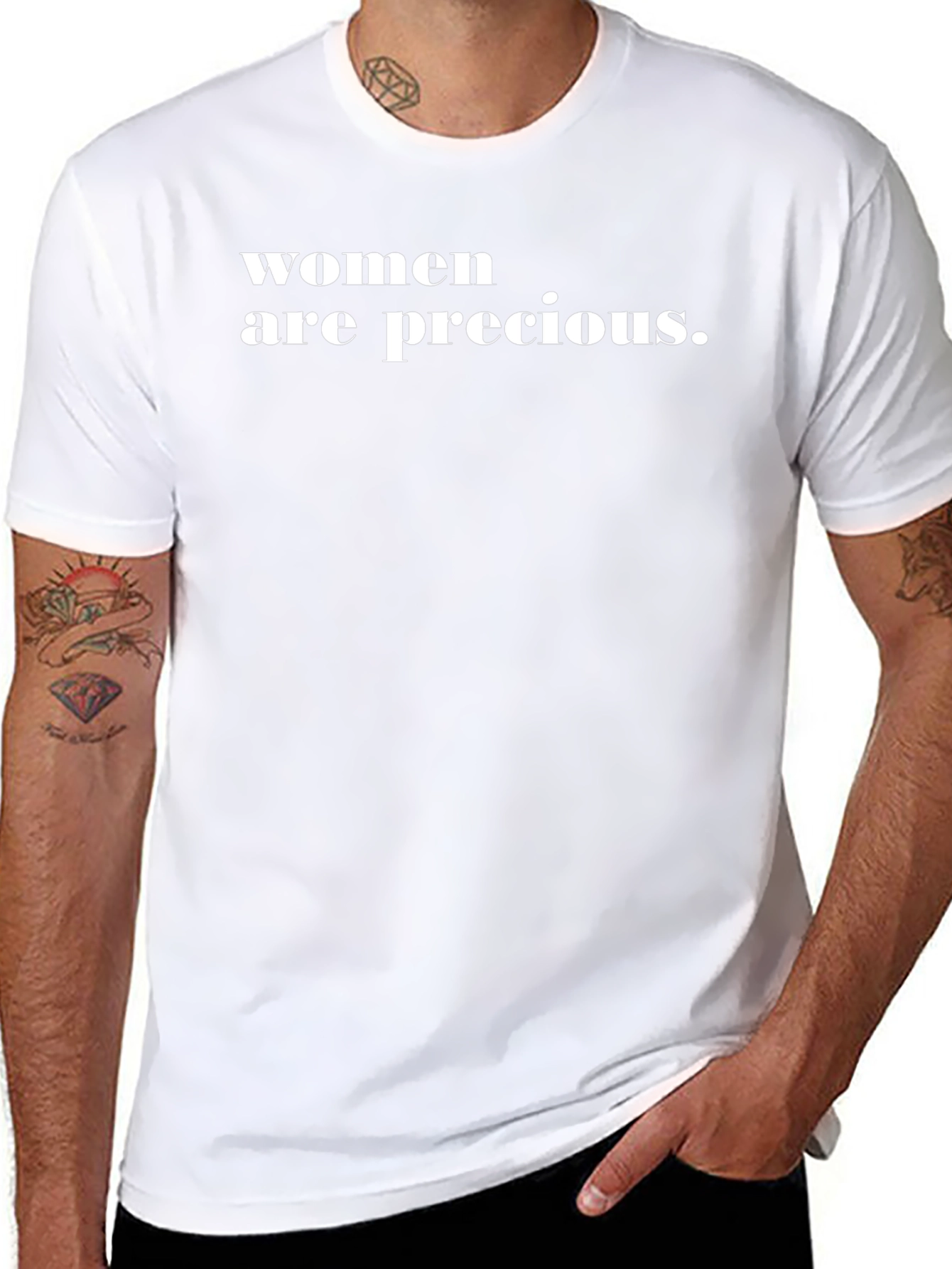 Women are Precious Black Graphic Tee