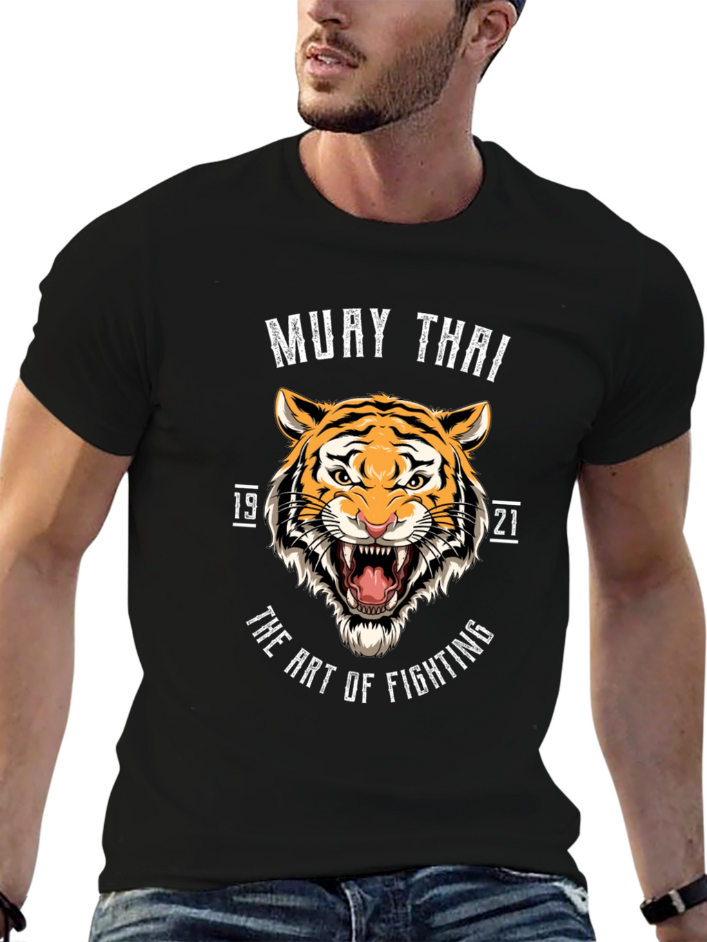 Muay Thai Tiger Black T-Shirt