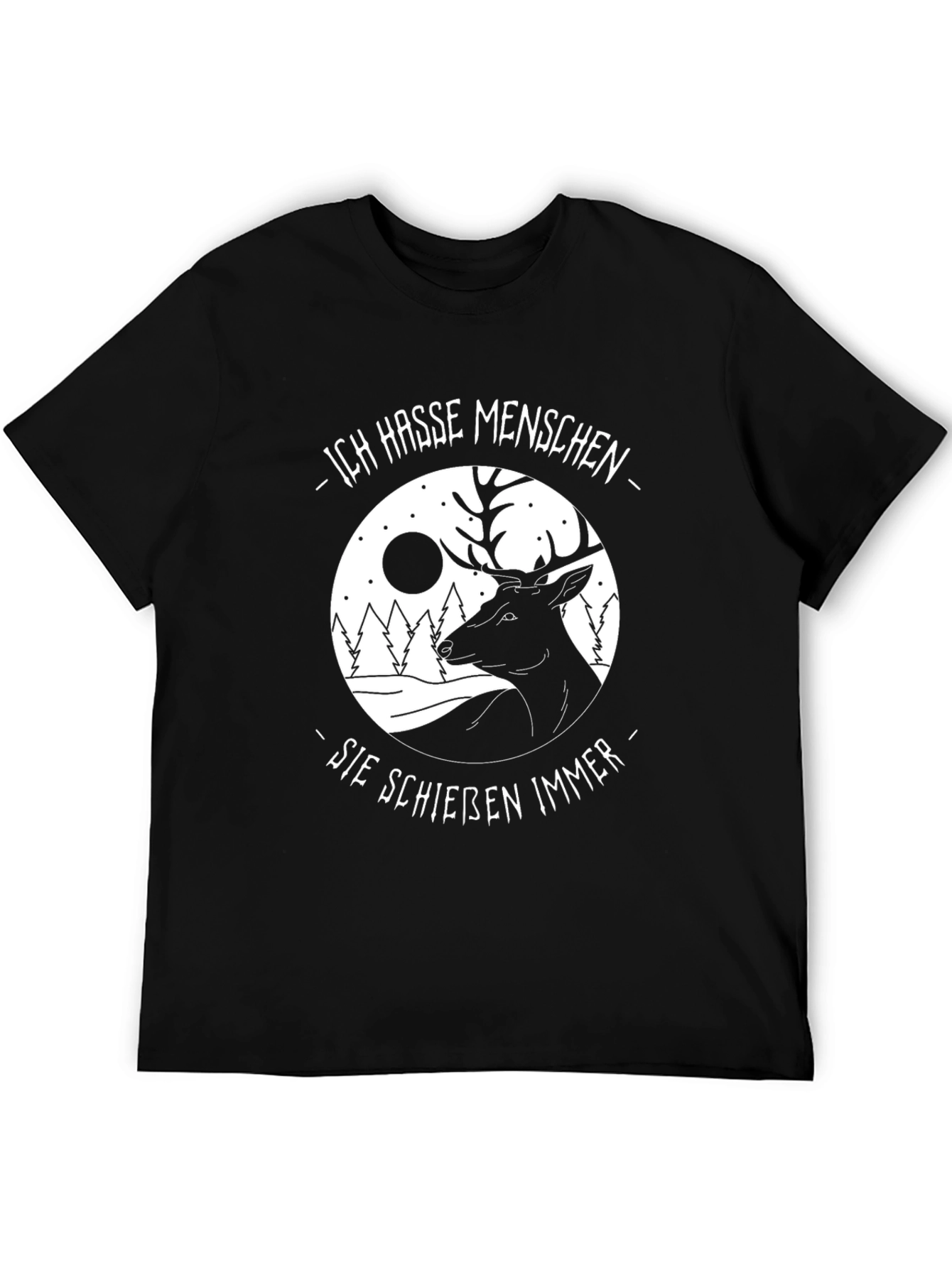 Mens I Hate People Deer Graphic Tee