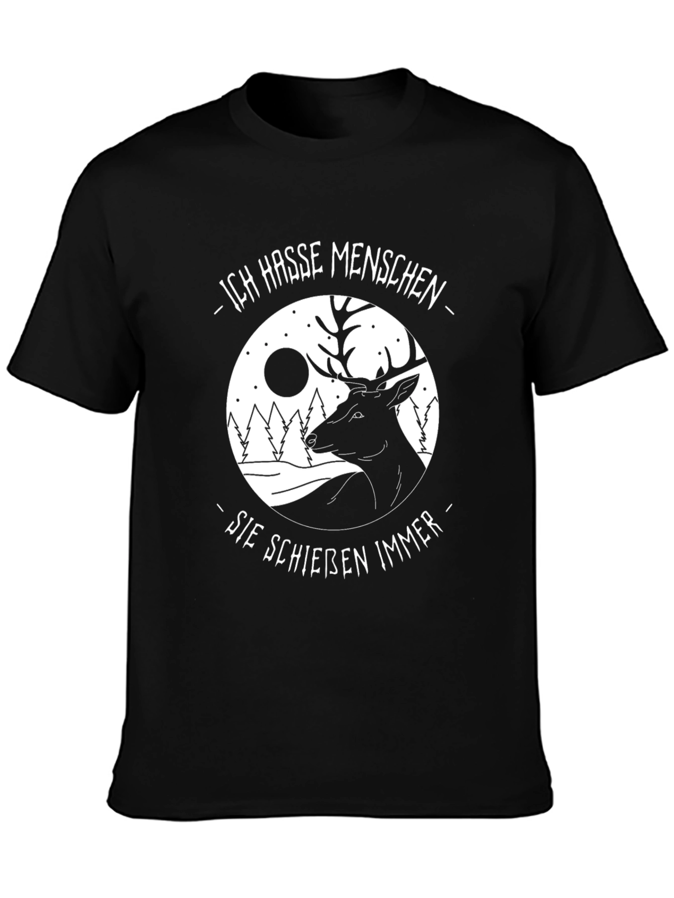 Mens I Hate People Deer Graphic Tee