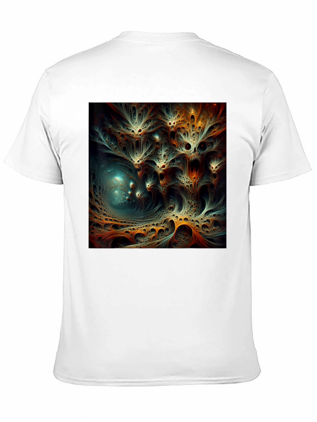 Abstract Fractal Design Black T-Shirt