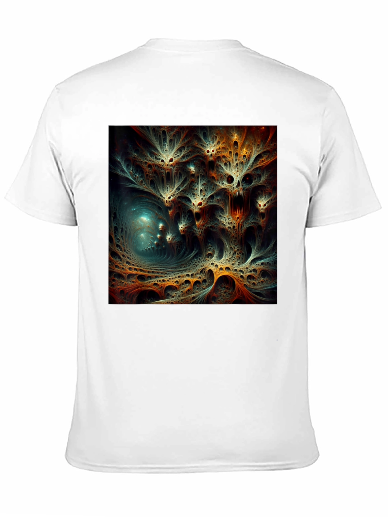 Abstract Fractal Design Black T-Shirt