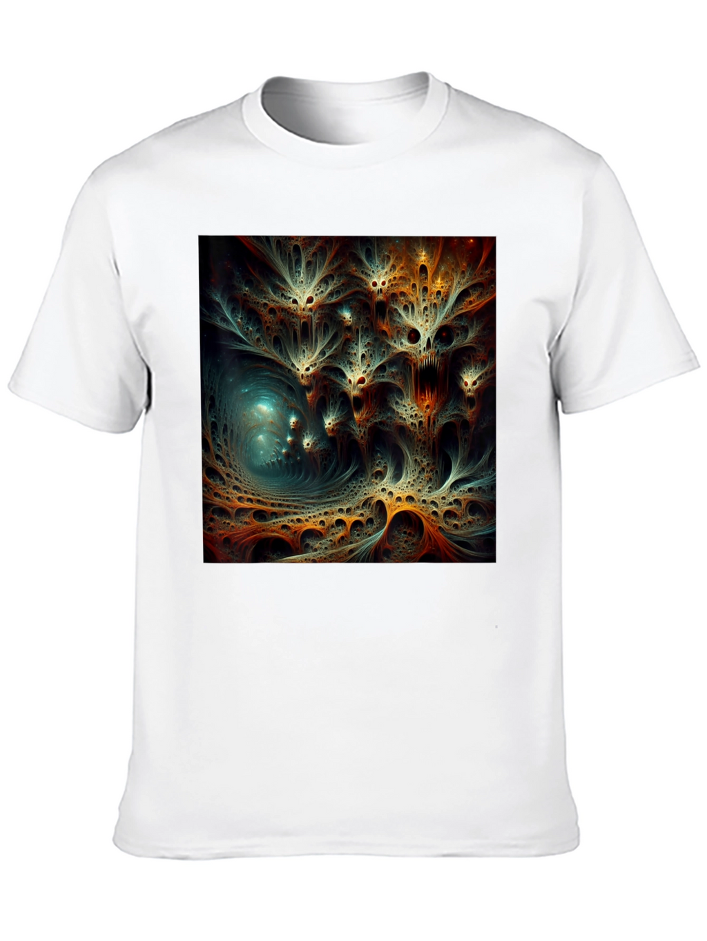 Abstract Fractal Design Black T-Shirt