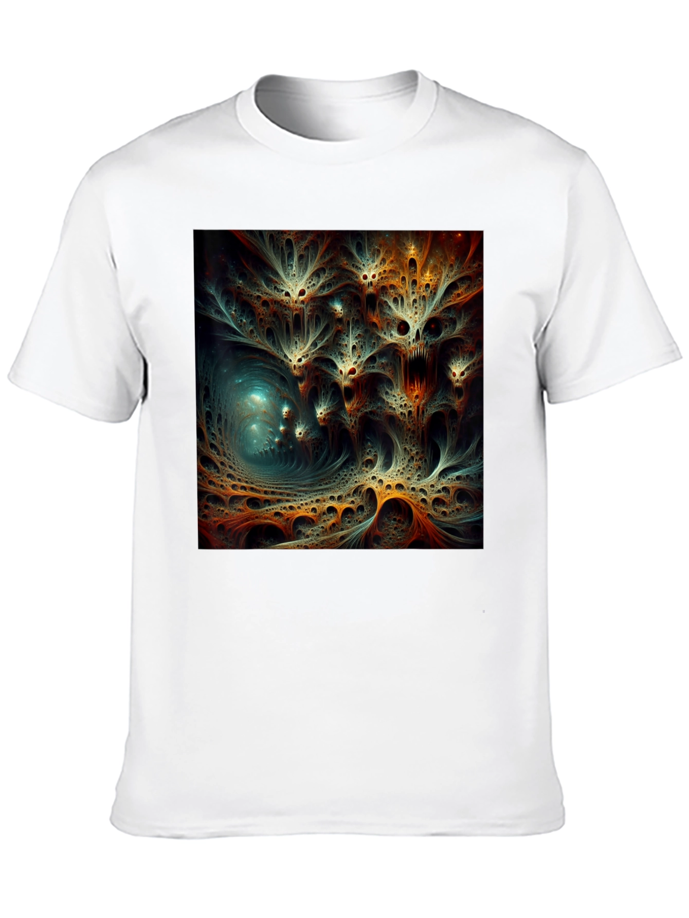 Abstract Fractal Design Black T-Shirt