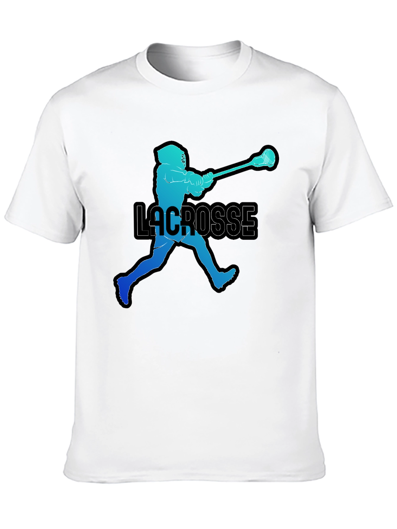 Lacrosse Player Silhouette Graphic T-Shirt