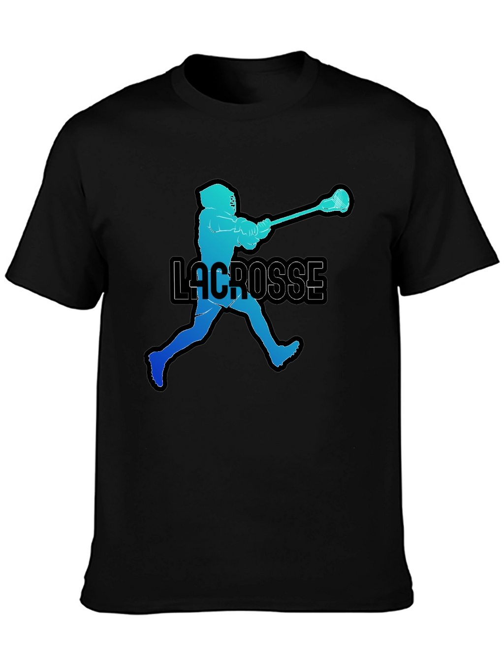 Lacrosse Player Silhouette Graphic T-Shirt