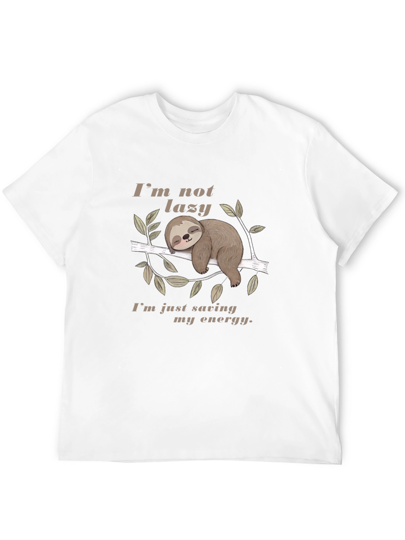 Lazy Sloth Energy Saving Black T-Shirt