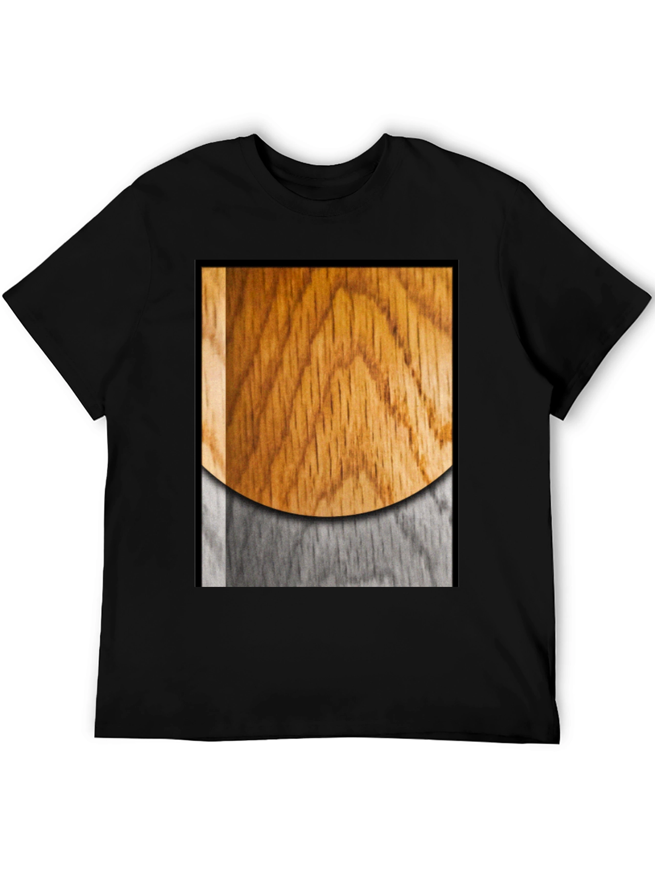 Wood Grain Graphic Black T-Shirt