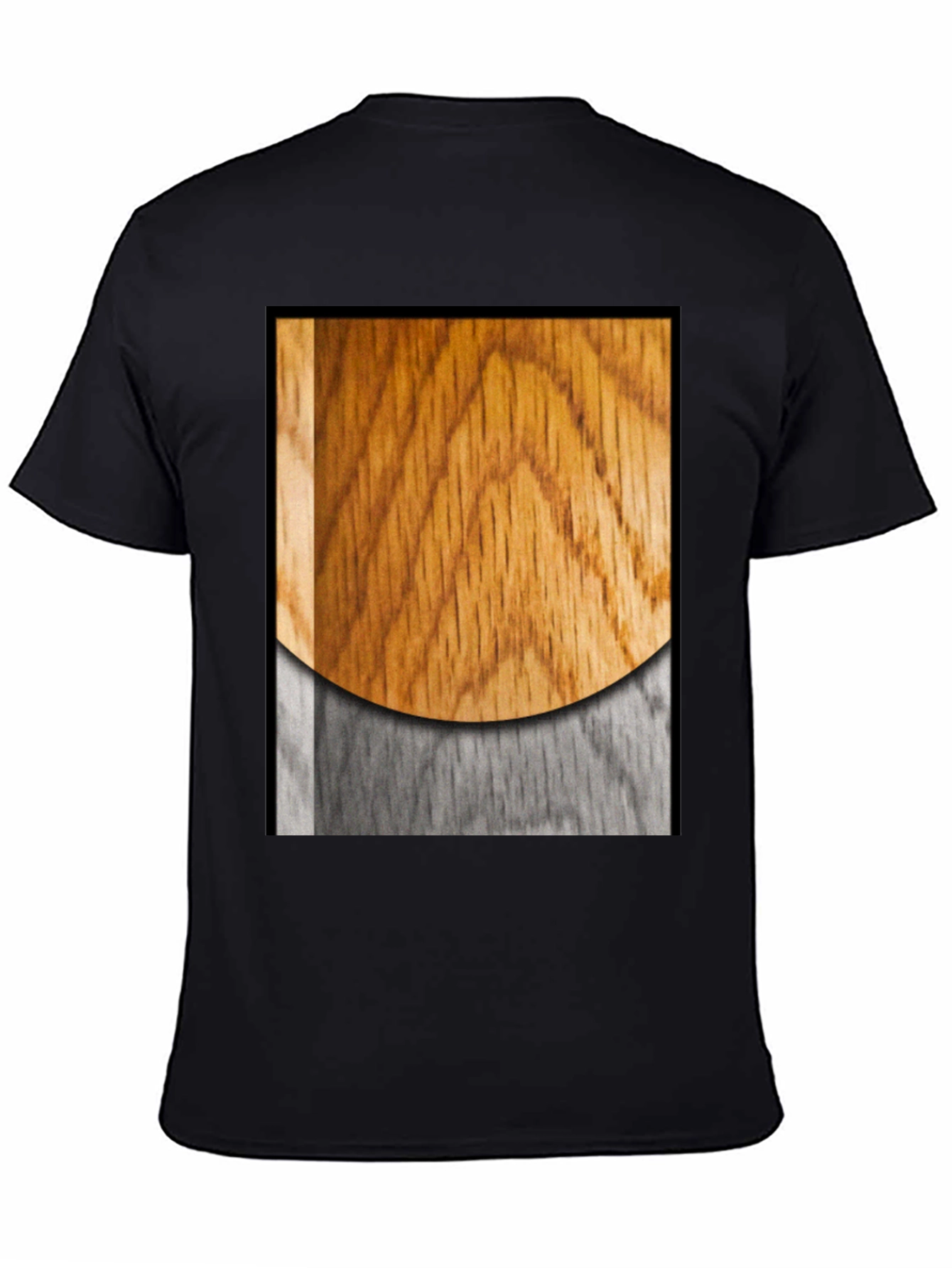 Wood Grain Graphic Black T-Shirt