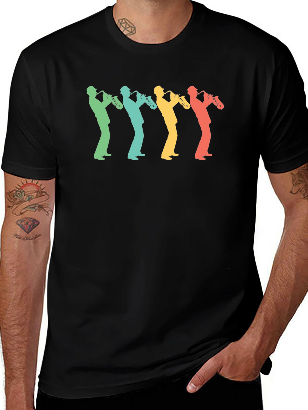 Saxophone Player Retro T-Shirt - Music Lover Tee