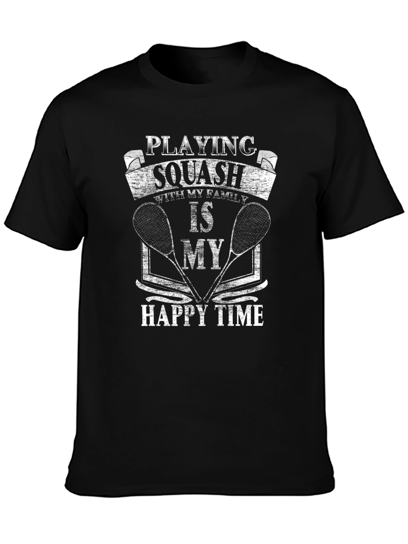 Squash Player Graphic T-Shirt: Happy Time Tee