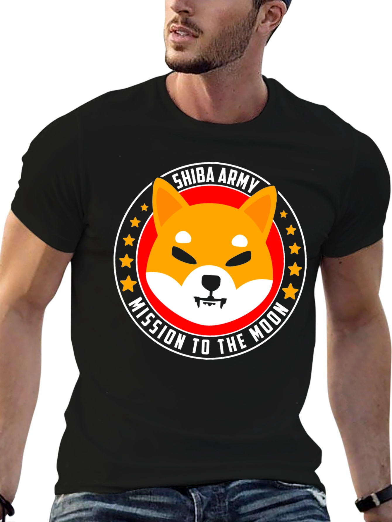 Shiba Army Mission to the Moon Graphic T-Shirt
