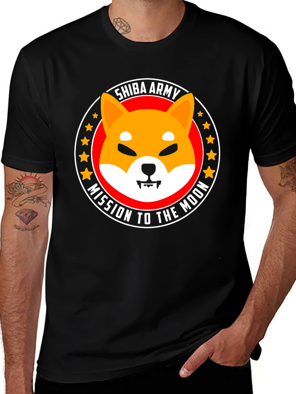 Shiba Army Mission to the Moon Graphic T-Shirt