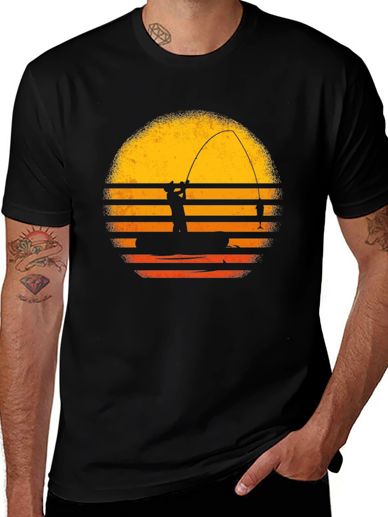 Fishing Sunset Graphic T-Shirt - Angler Tee