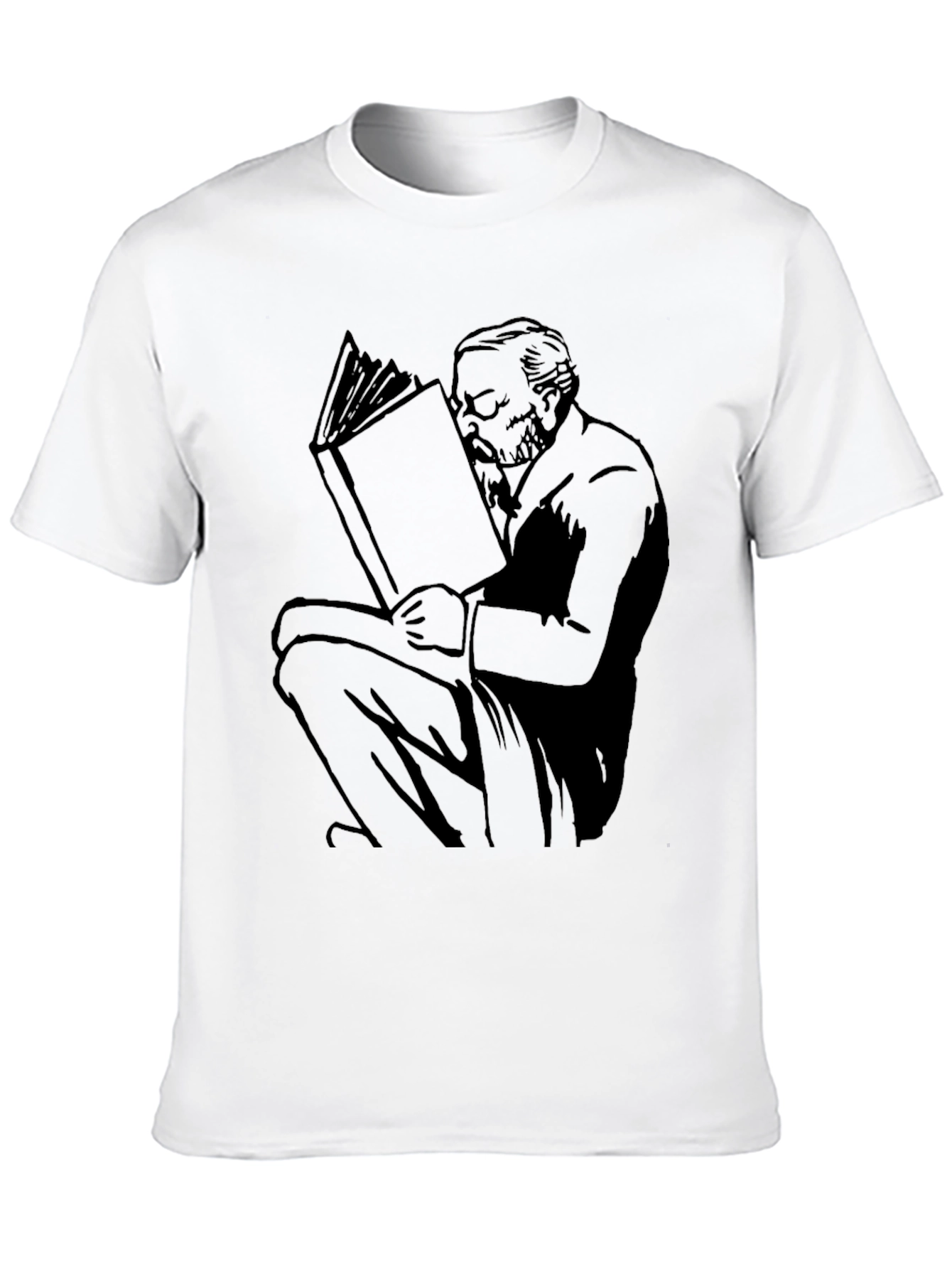 Reading Man Graphic Tee - Unisex Black T-Shirt