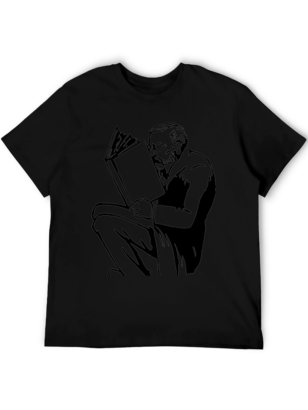 Reading Man Graphic Tee - Unisex Black T-Shirt