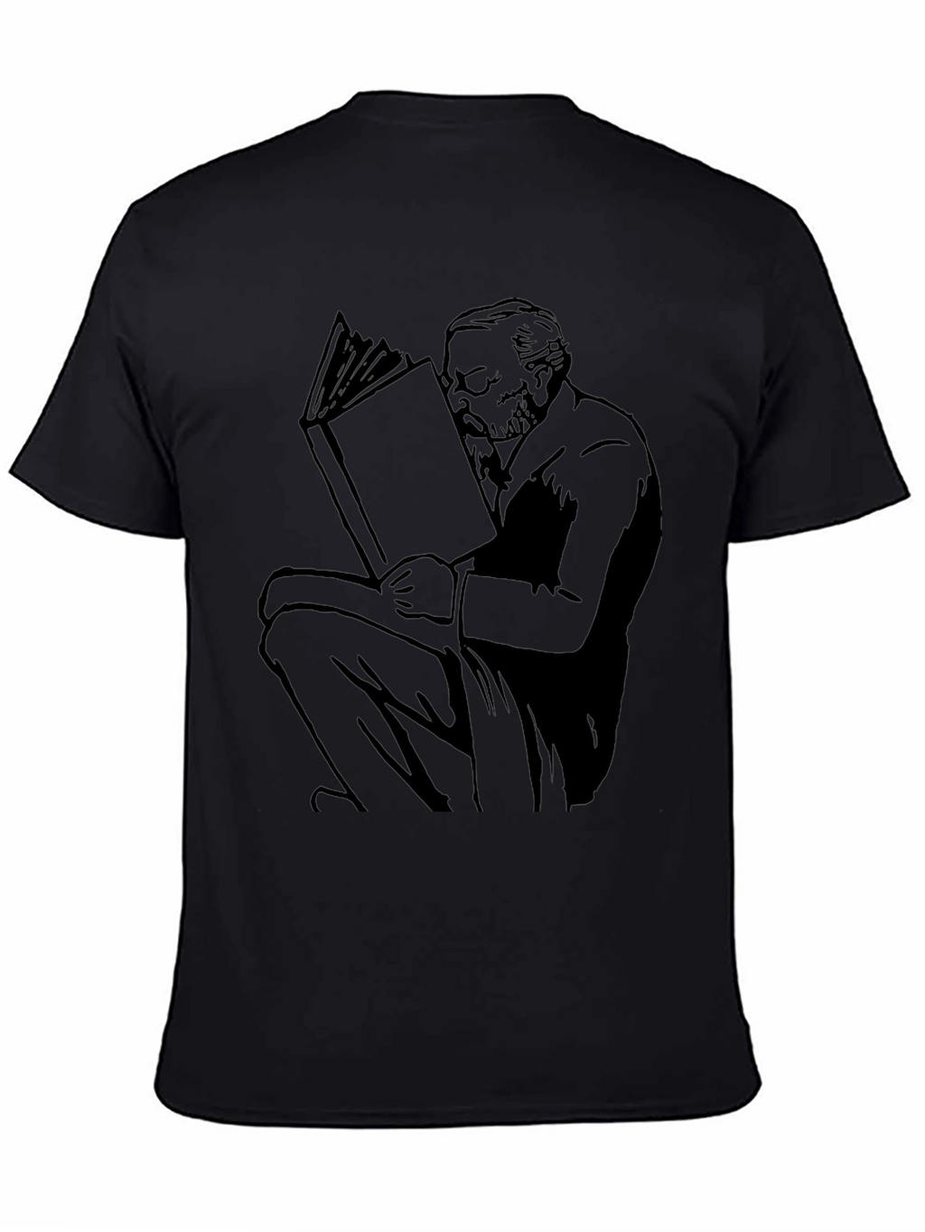 Reading Man Graphic Tee - Unisex Black T-Shirt
