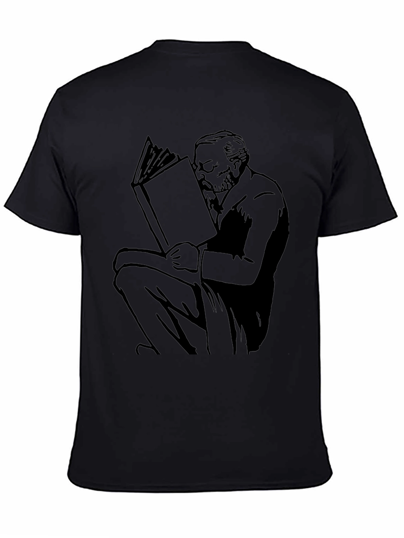 Reading Man Graphic Tee - Unisex Black T-Shirt