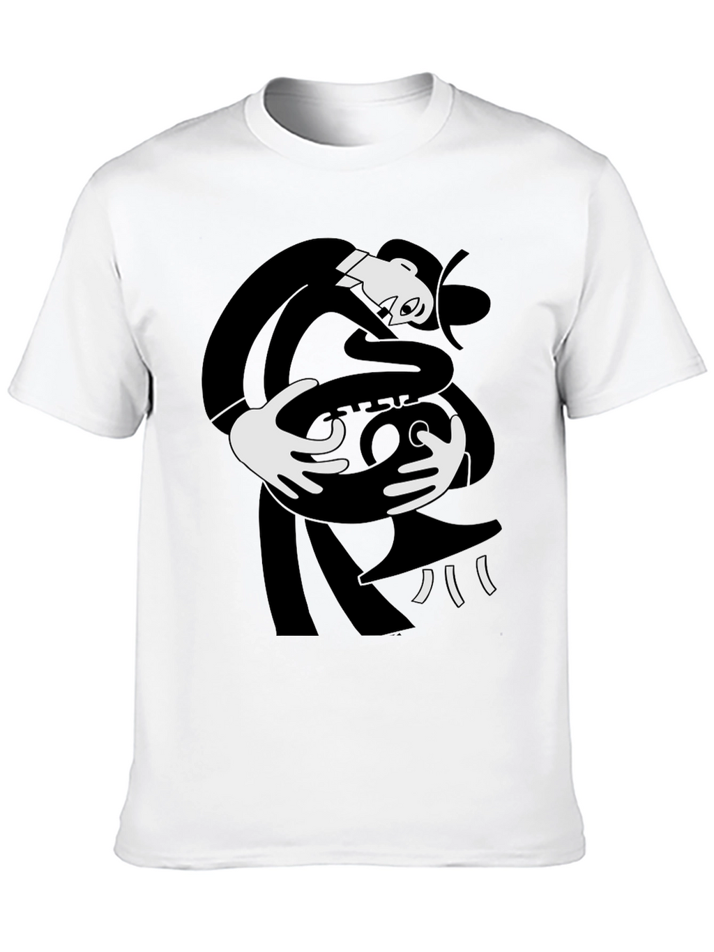 Abstract Saxophone Player Black T-Shirt