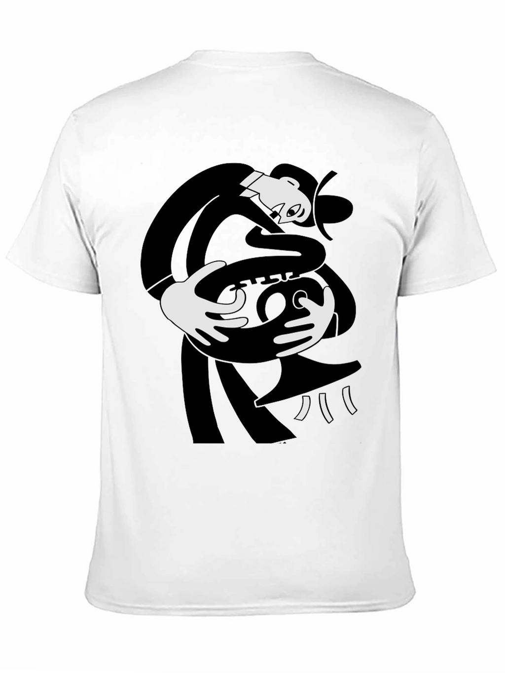 Abstract Saxophone Player Black T-Shirt