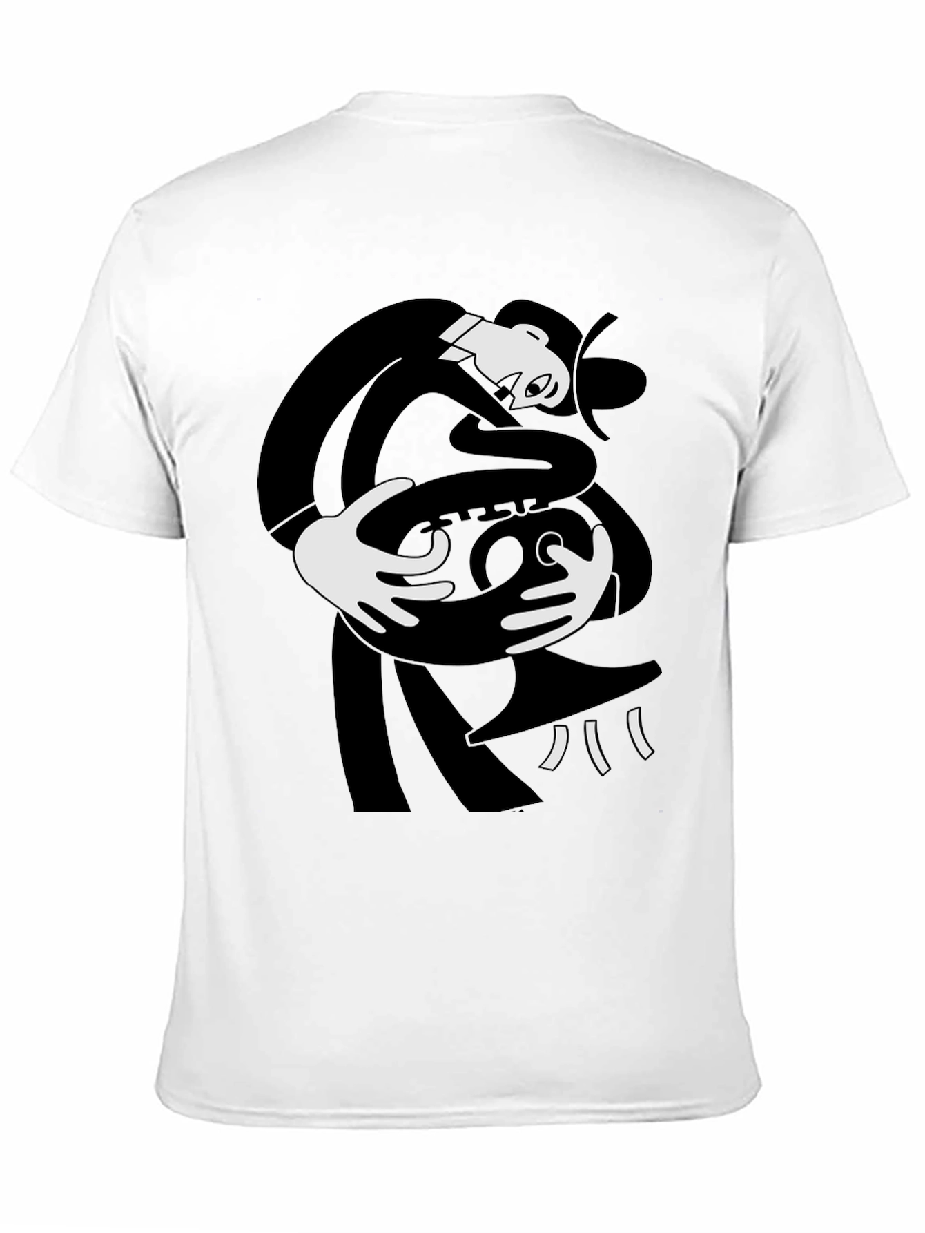 Abstract Saxophone Player Black T-Shirt