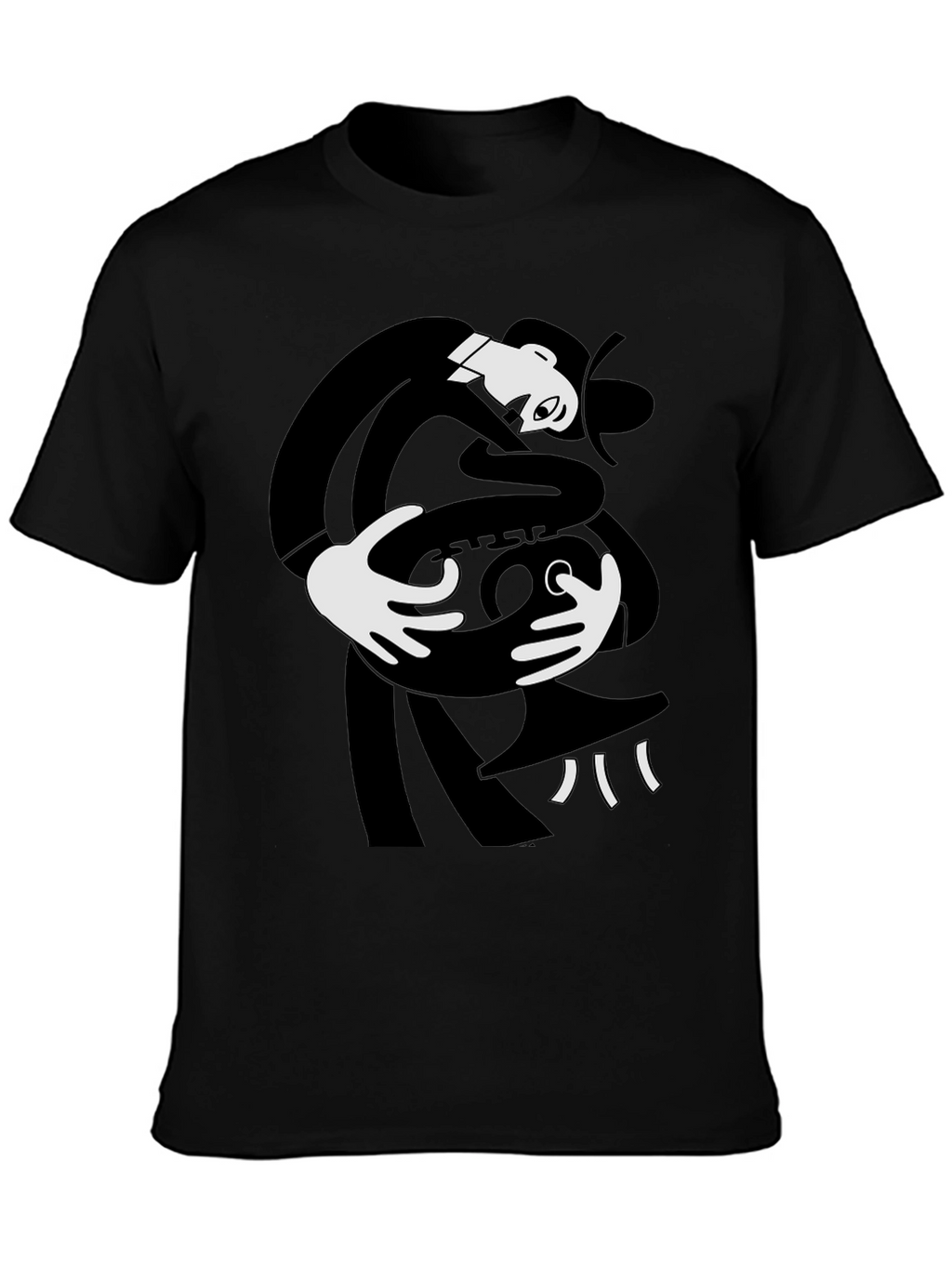 Abstract Saxophone Player Black T-Shirt