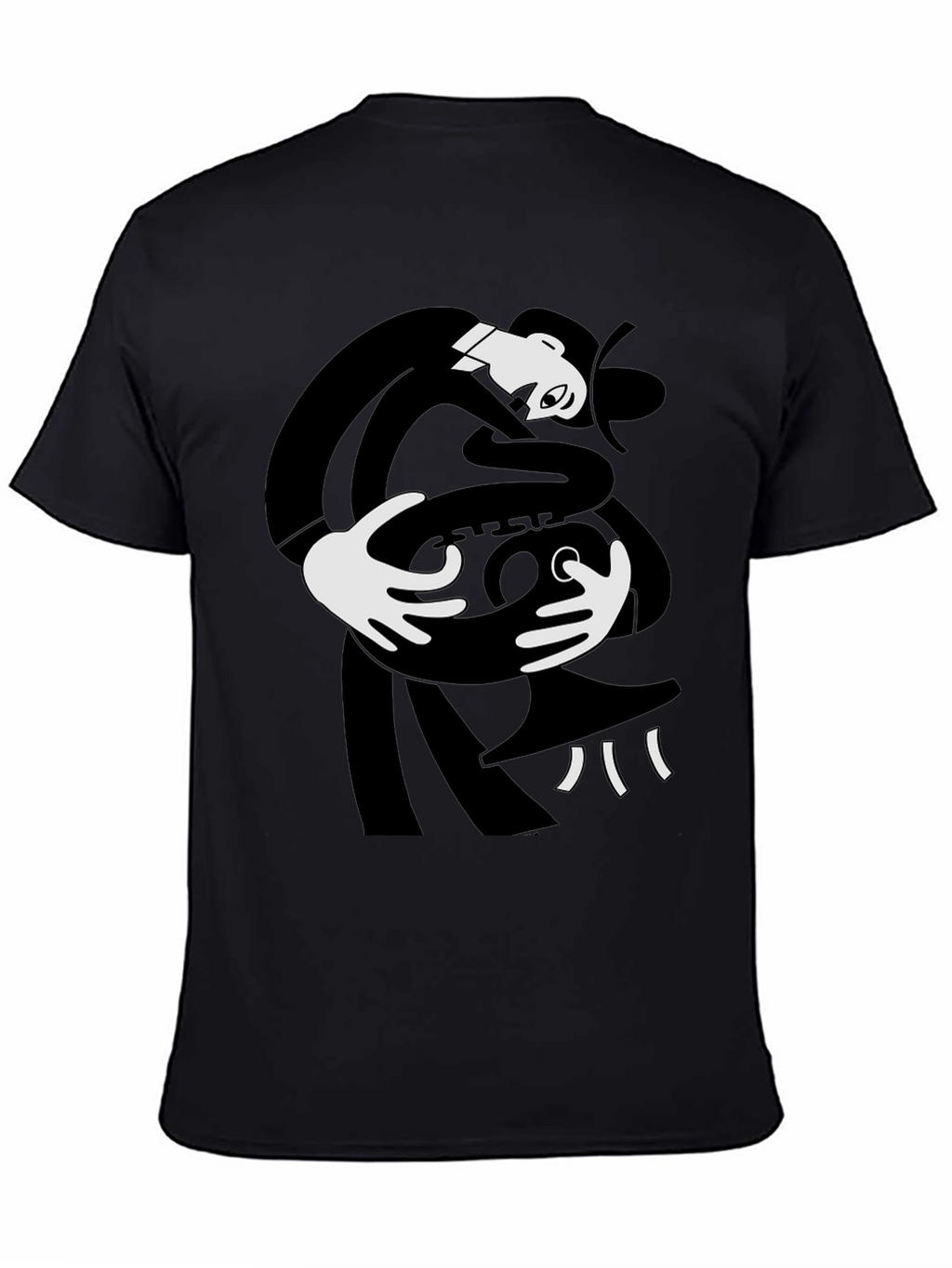 Abstract Saxophone Player Black T-Shirt