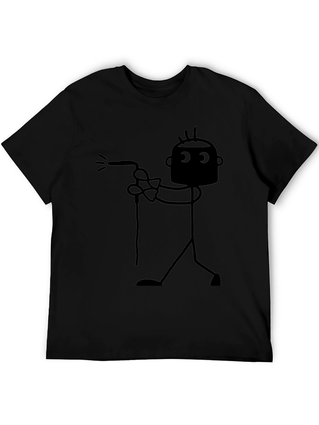 Funny Welder Stick Figure Black T-Shirt