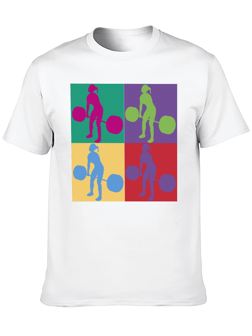 Weightlifting Woman T-Shirt - Retro Pop Art Style