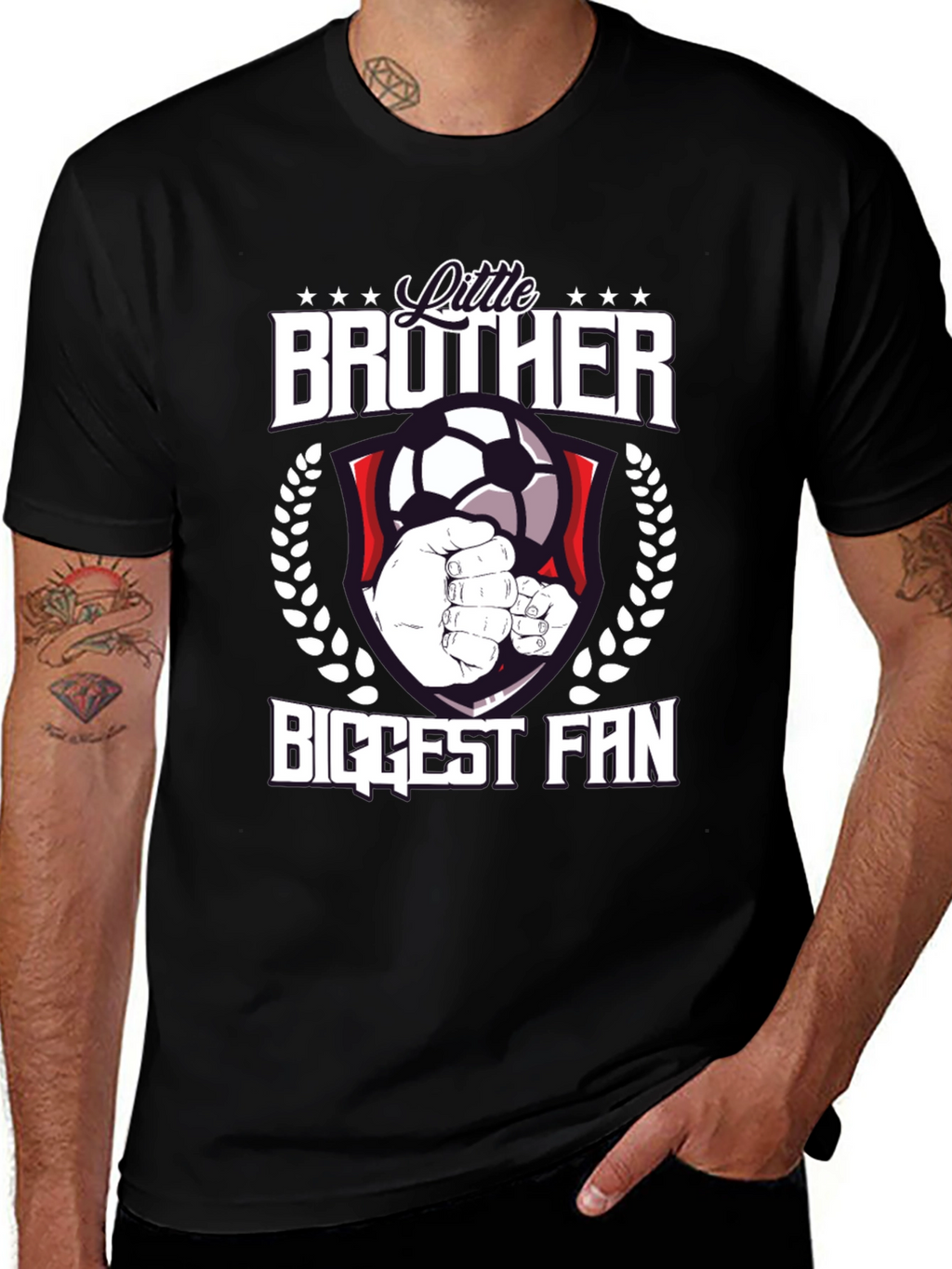 Little Brother Biggest Fan Soccer T-Shirt