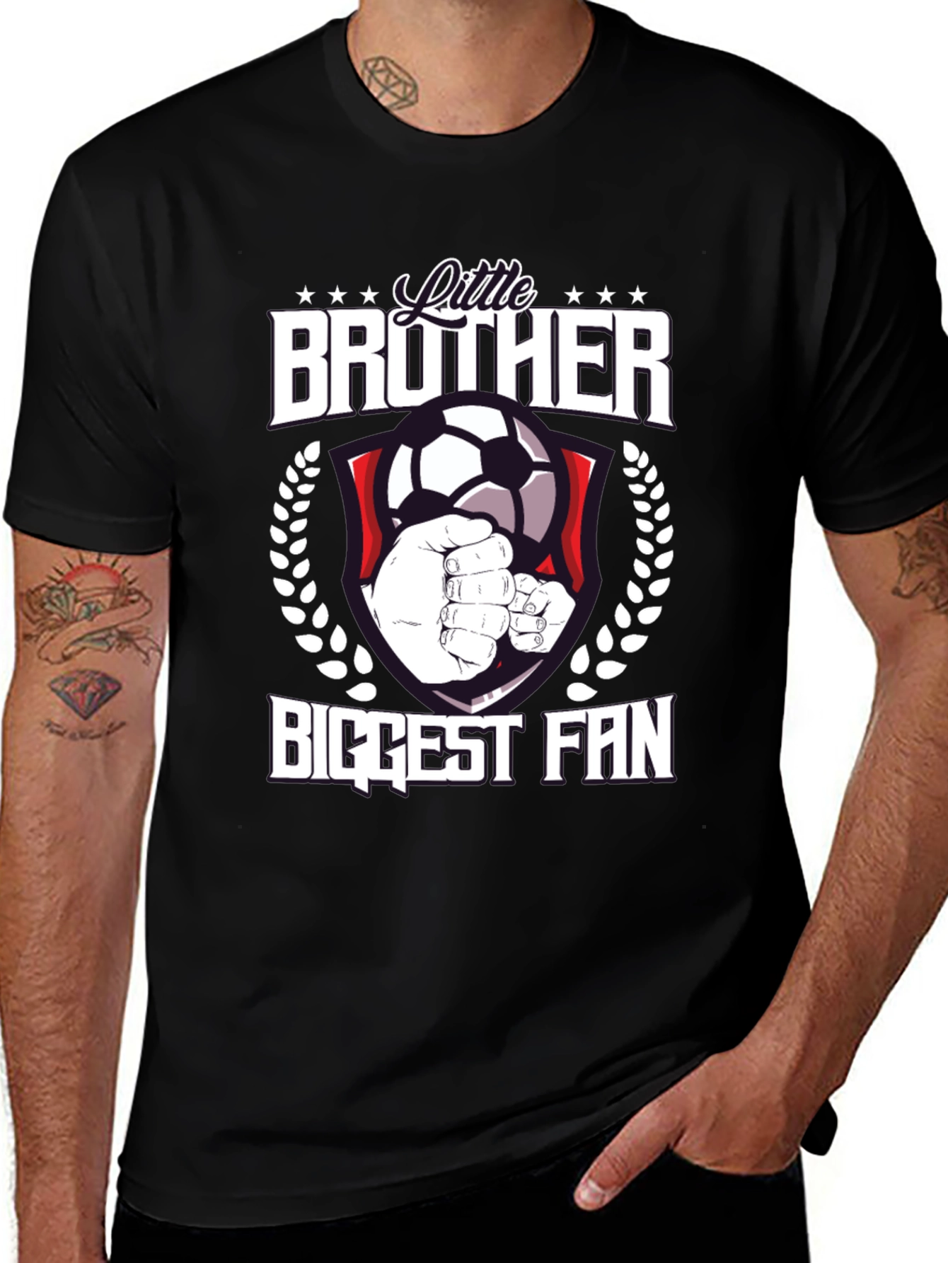 Little Brother Biggest Fan Soccer T-Shirt