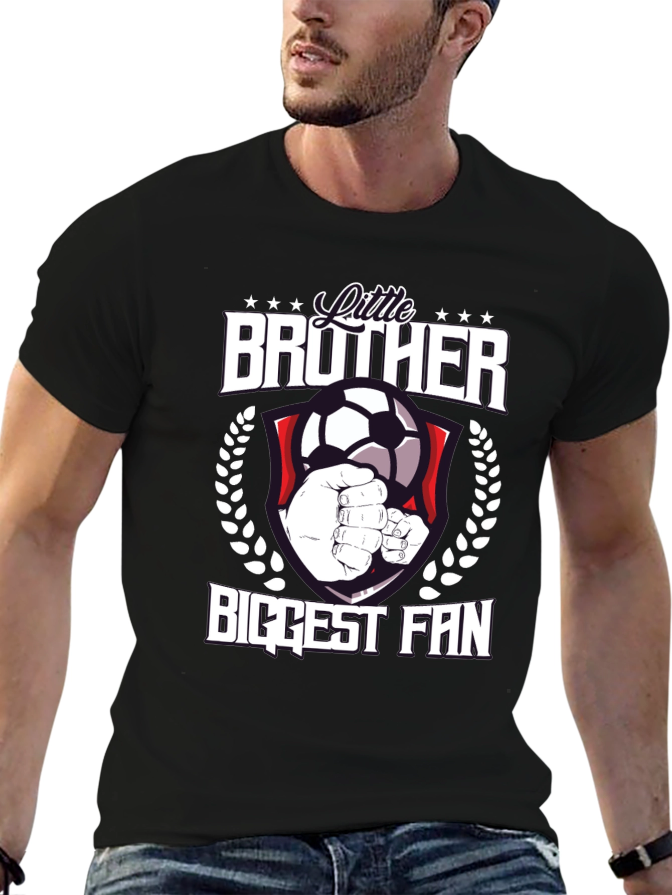 Little Brother Biggest Fan Soccer T-Shirt
