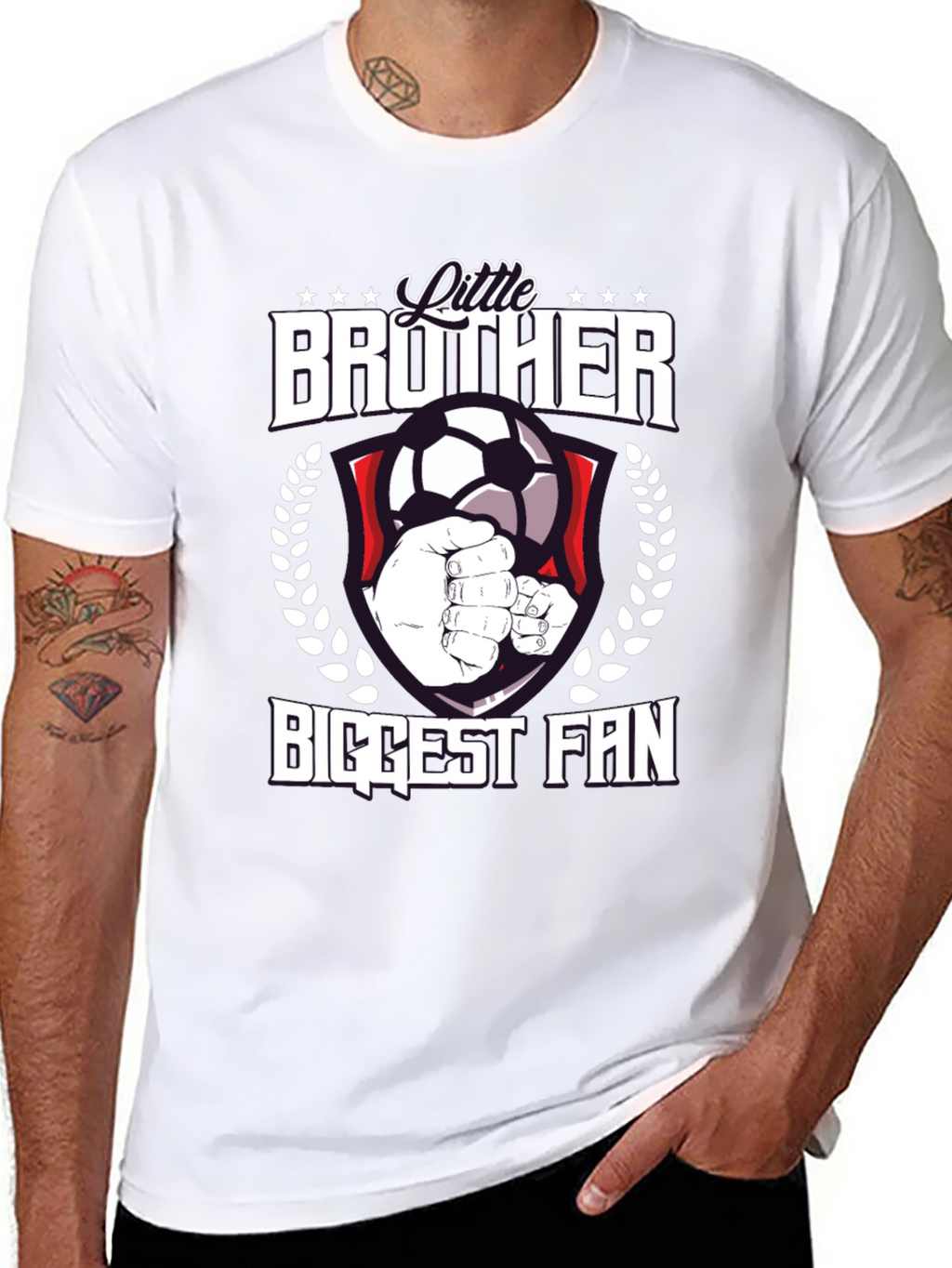 Little Brother Biggest Fan Soccer T-Shirt