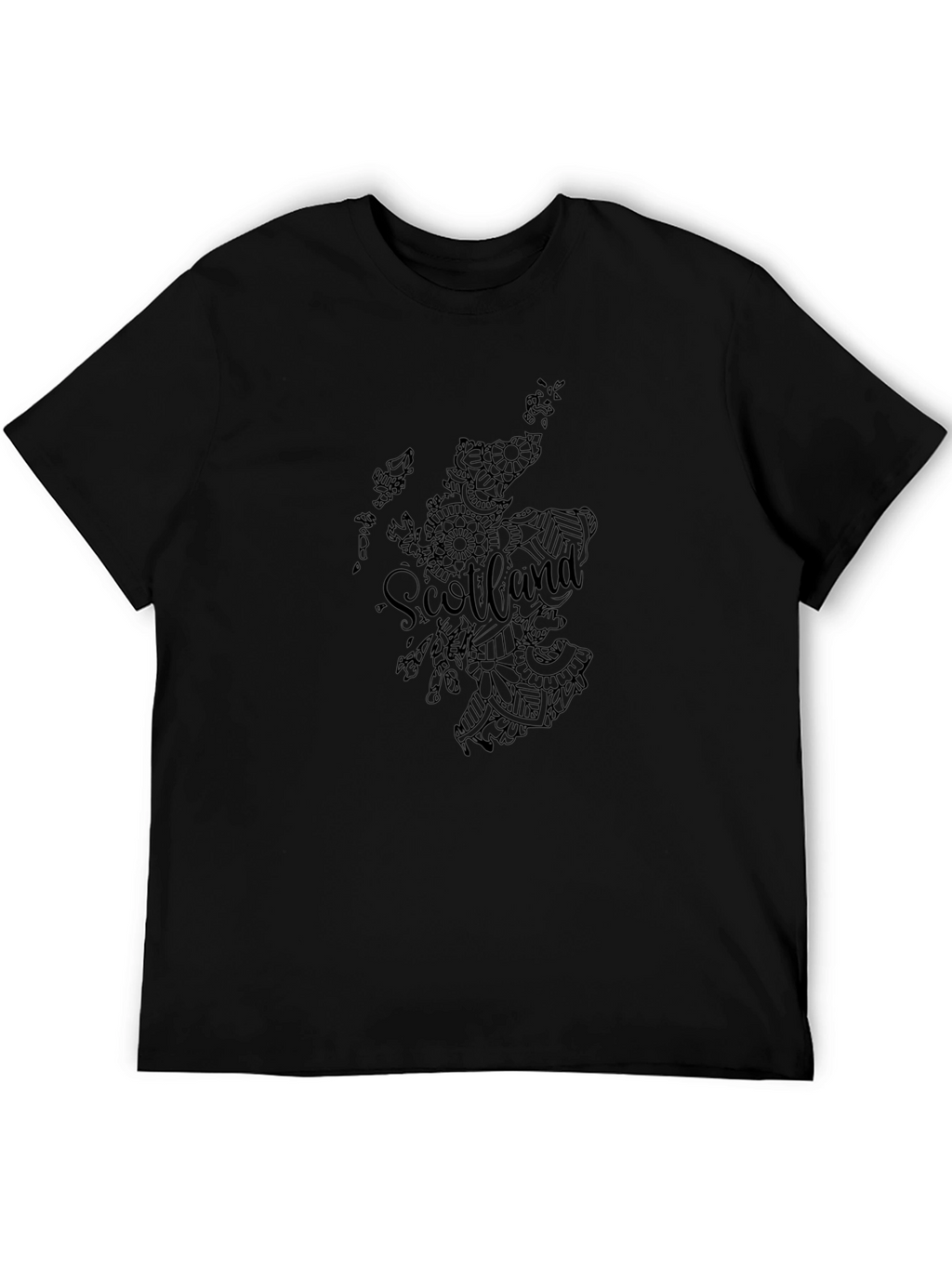 Scotland Map Black T-Shirt Unique Design